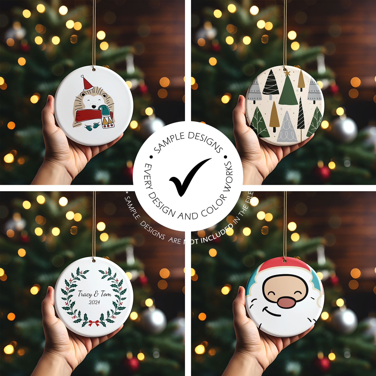 Digital Ceramic Christmas Ornament Mockup