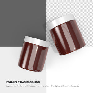 Amber Cosmetic Jars - 3 Mockups Bundle