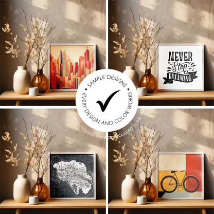 Picture Frame Mockup - Square Frame Size - Natural Edition