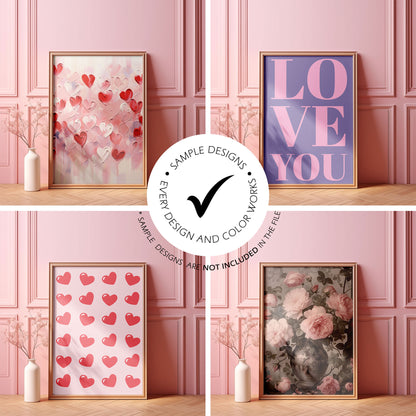 Picture Frames - 8 Mockups Bundle - Valentine's Day Edition