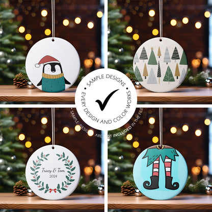 Digital Ceramic Christmas Ornament Mockup