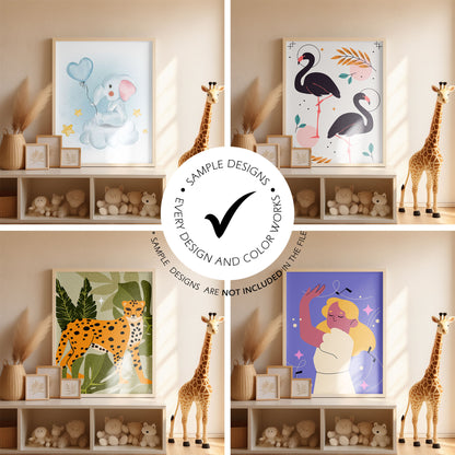 Nursery Picture Frame Mockup - 4:5 Frame Ratio - Boho Edition