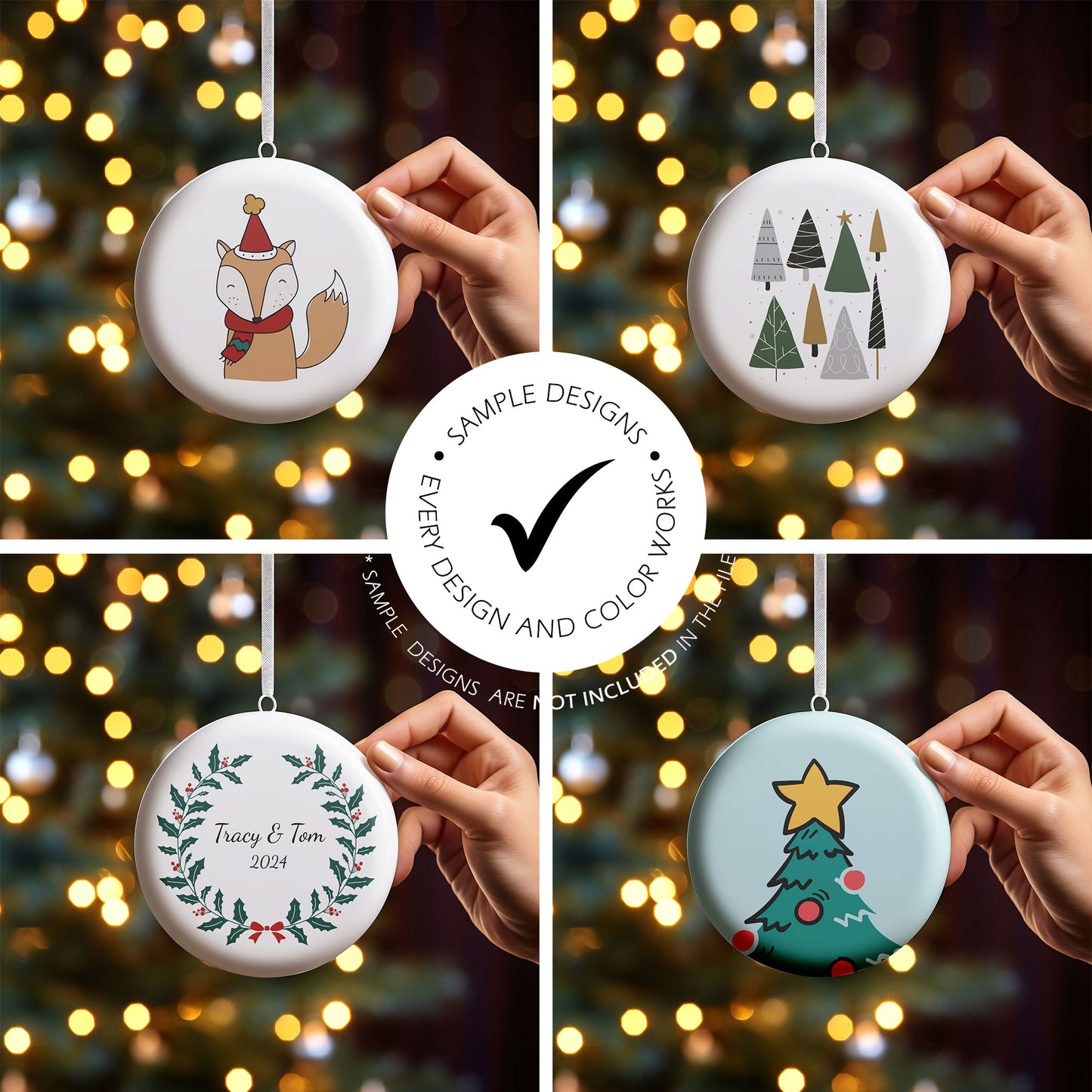 Digital Ceramic Christmas Ornament Mockup