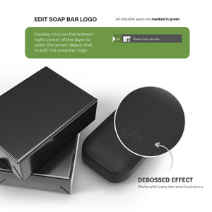 Charcoal Soap Bars With Boxes - 7 Mockups Bundle