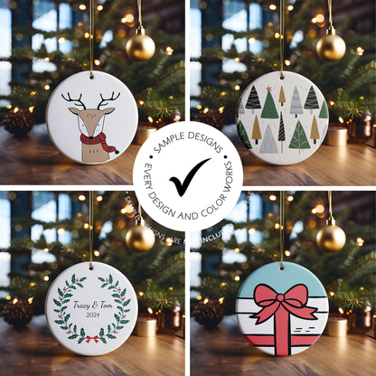 Digital Ceramic Christmas Ornament Mockup