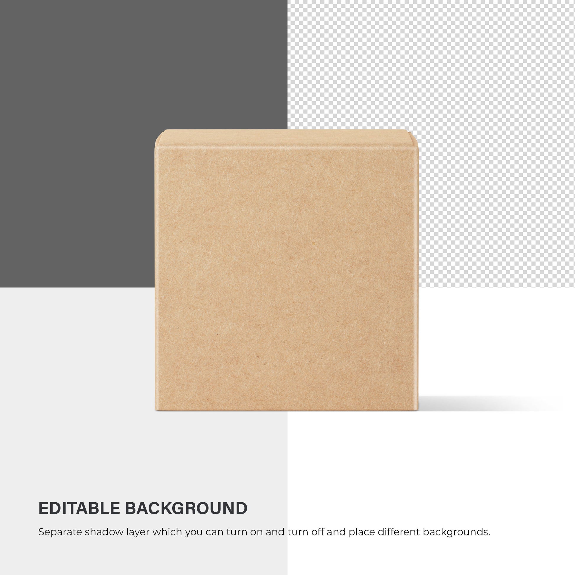 Square Cardboard Box - 4 Mockups Bundle