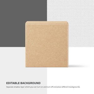 Square Cardboard Box - 4 Mockups Bundle