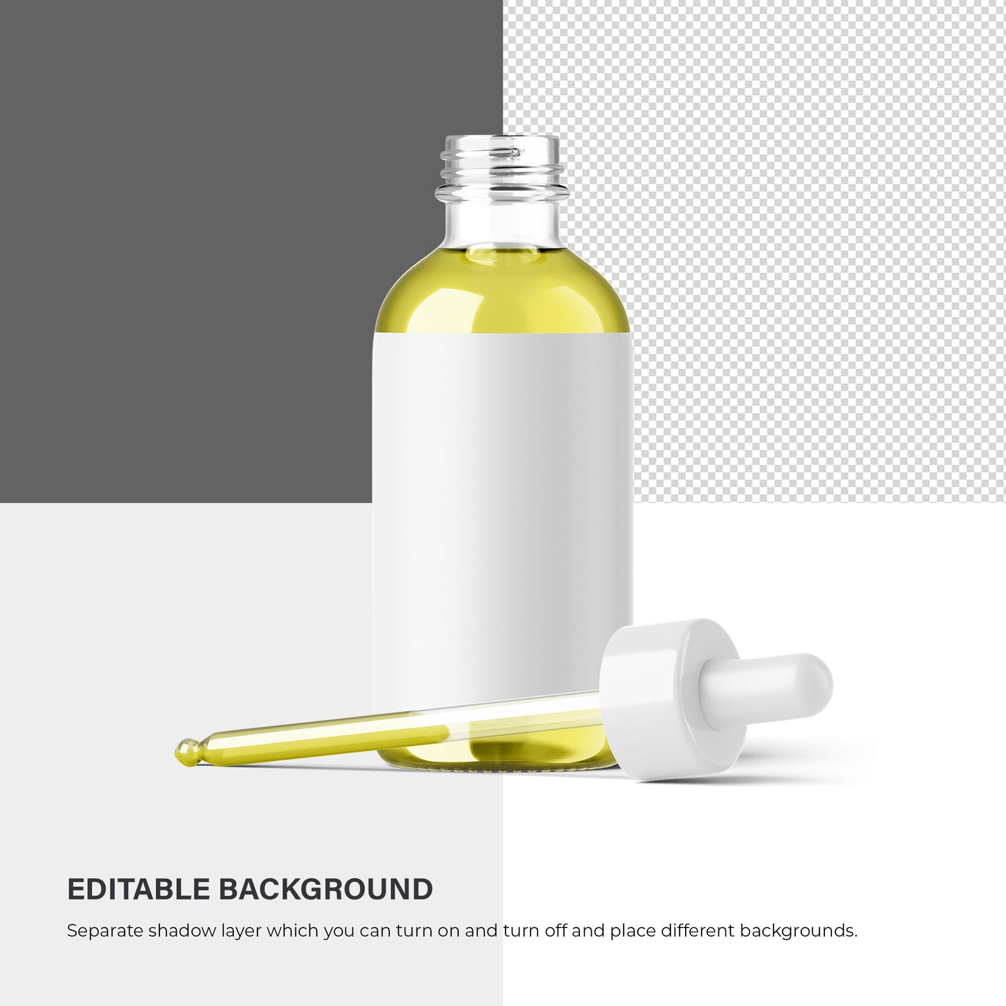 Clear Dropper Bottle - Editable Lid&Oil Color