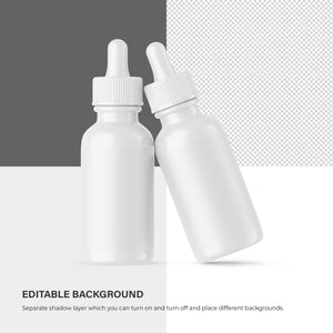 Glossy Dropper Bottles - 4 Cosmetic Mockups Bundle