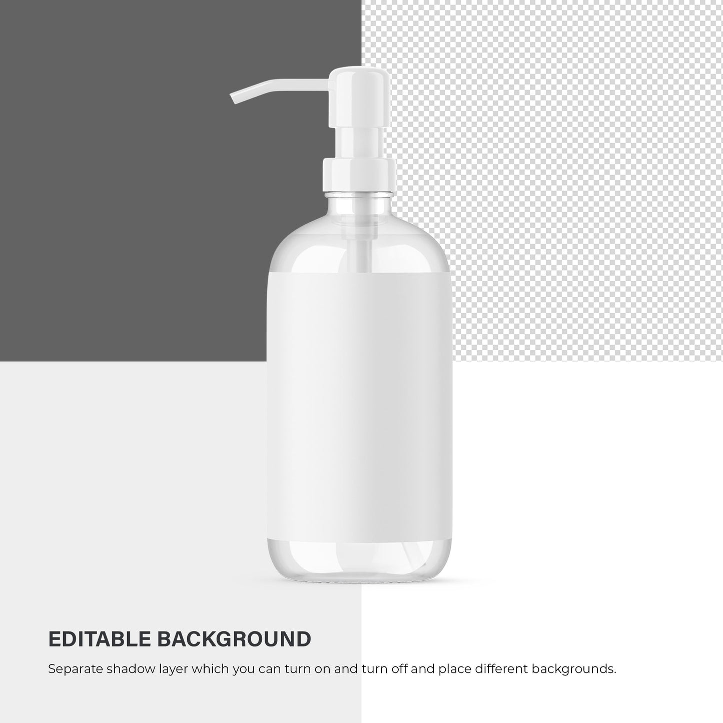 Clear Pump Bottle - Soap Bottle - Editable Lid