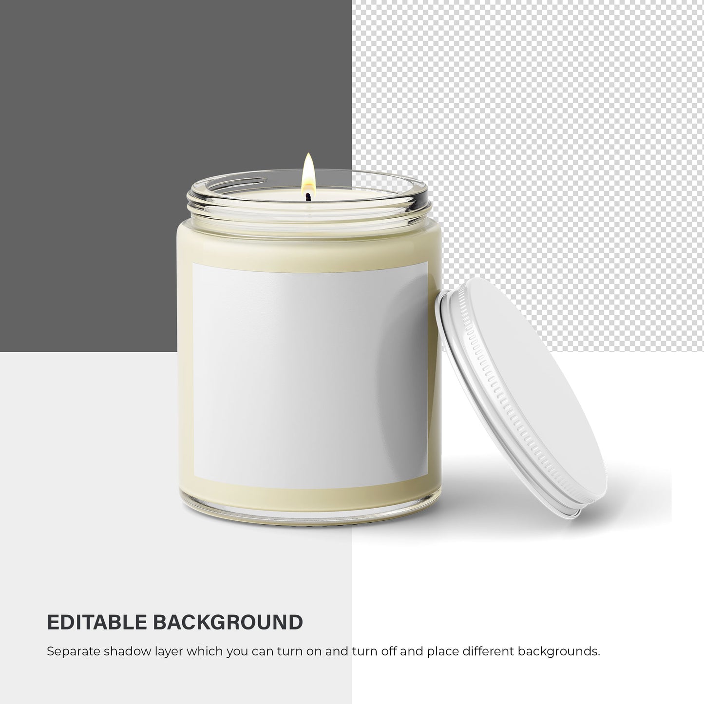 Candle in Clear Glass Jar - Editable Wick