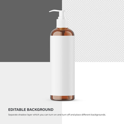 Amber Pump Bottle - Editable Lid