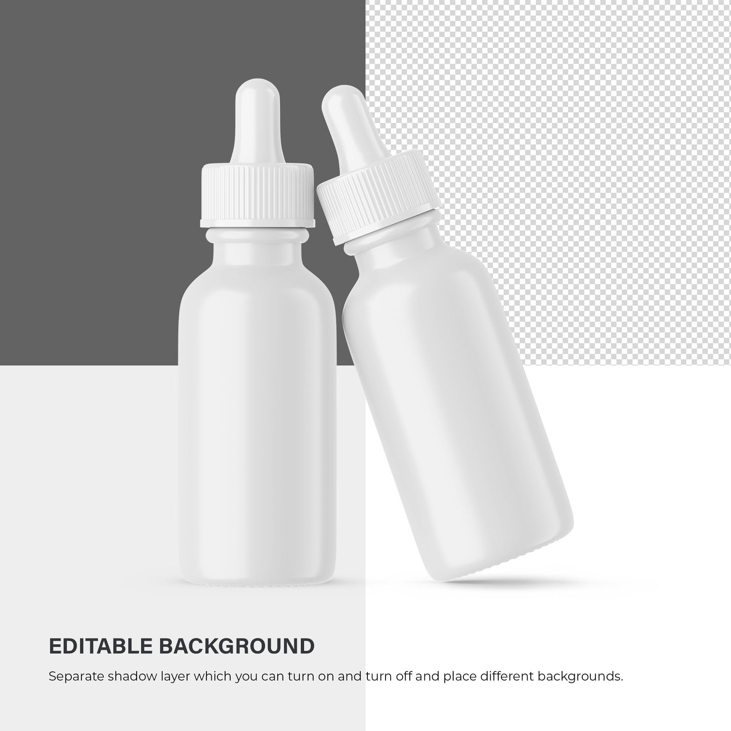 Glossy Dropper Bottle - Editable Lid