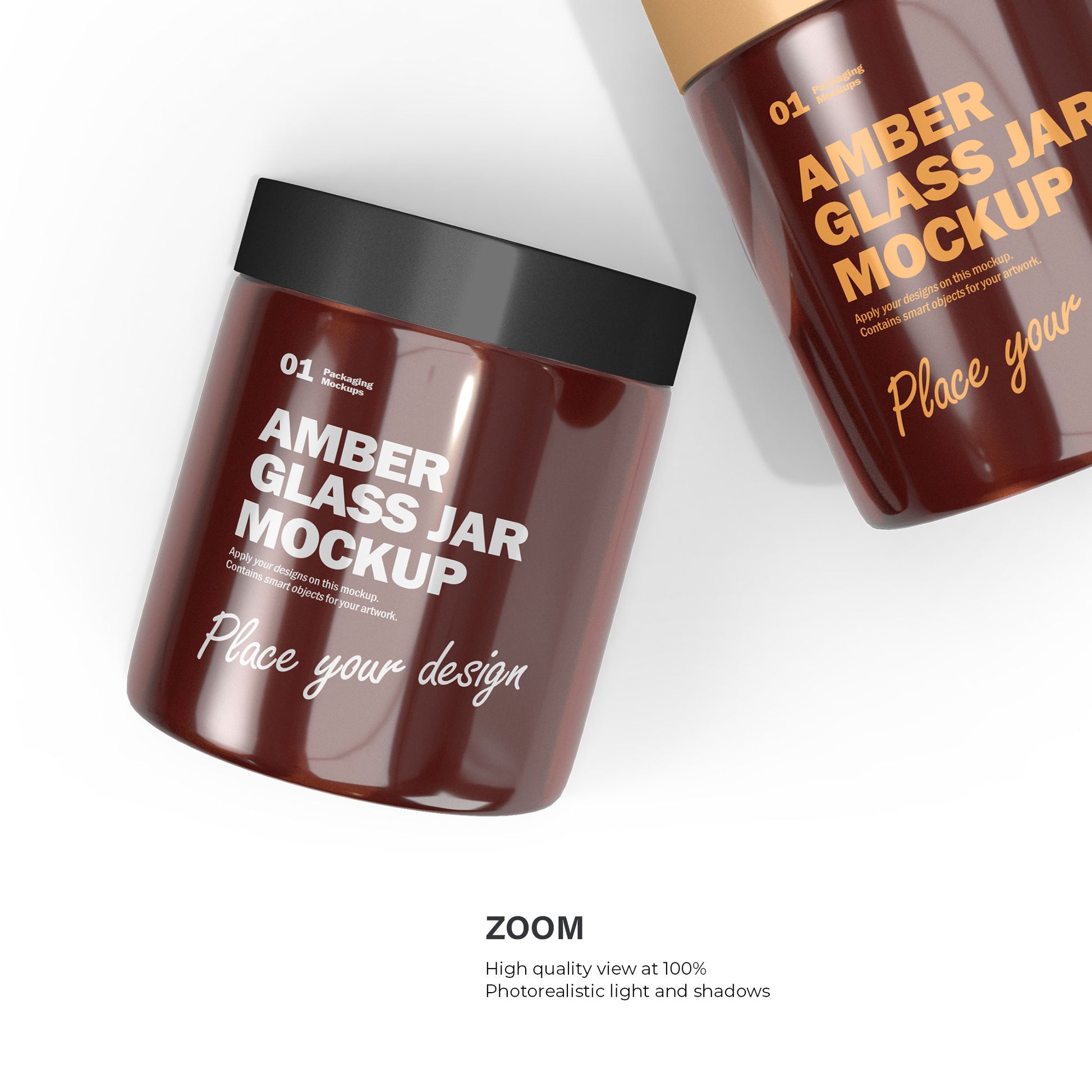 Amber Cream Jars - Cosmetic Mockup