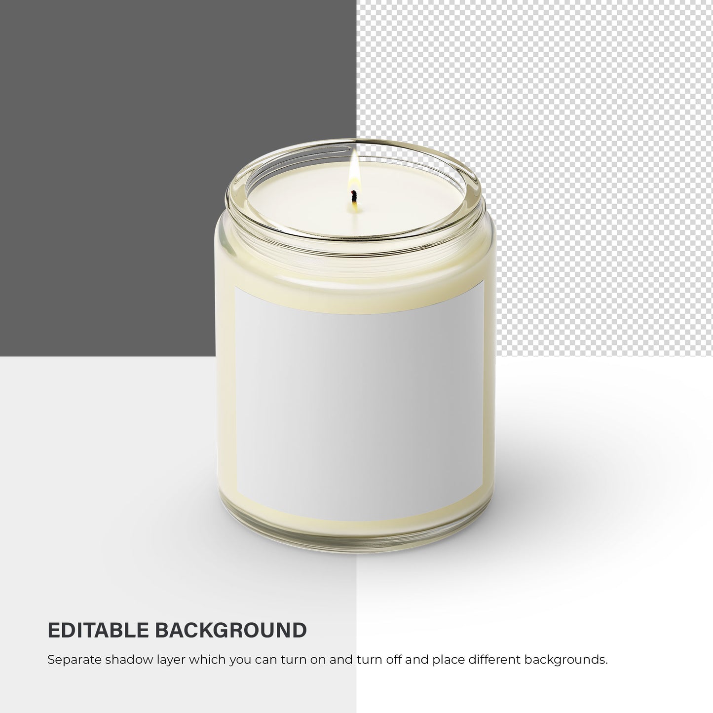 Candle in Clear Glass Jar - Editable Wick