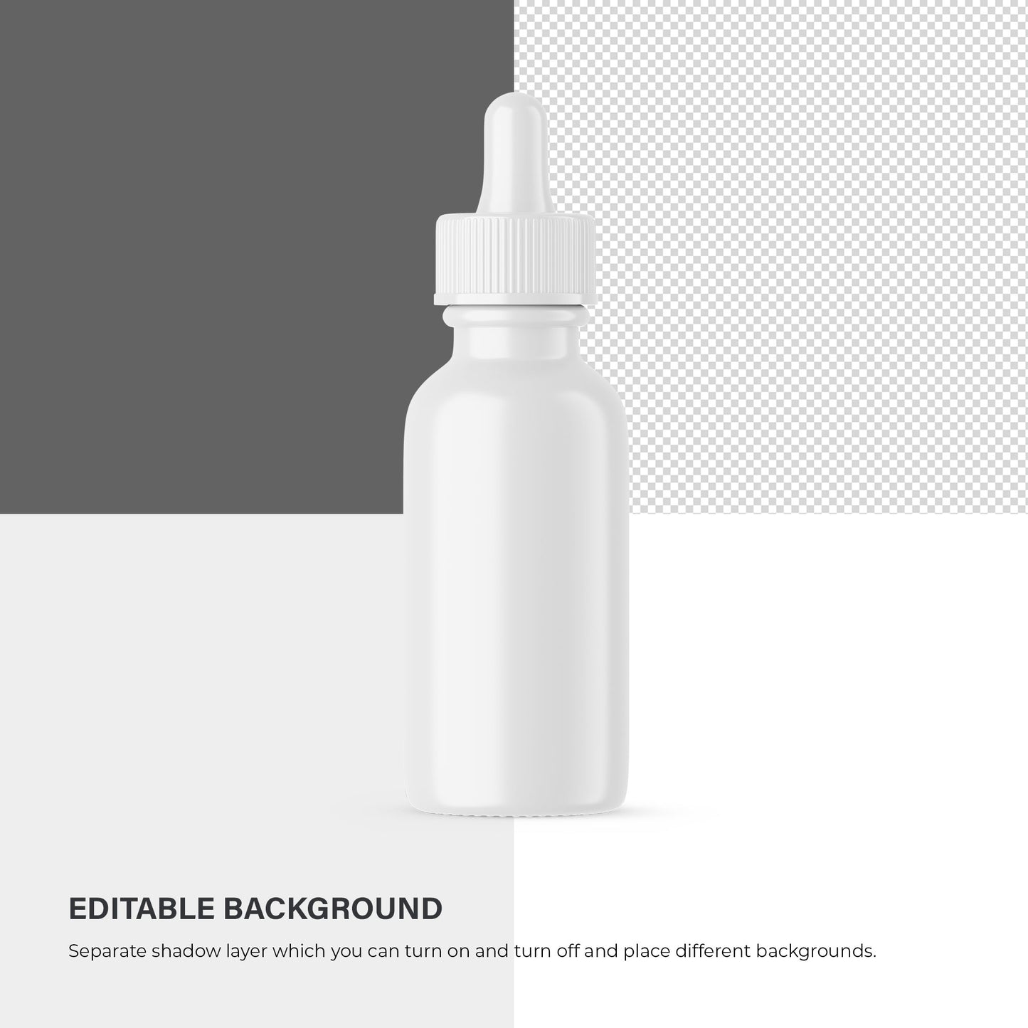 Glossy Dropper Bottle - Editable Lid