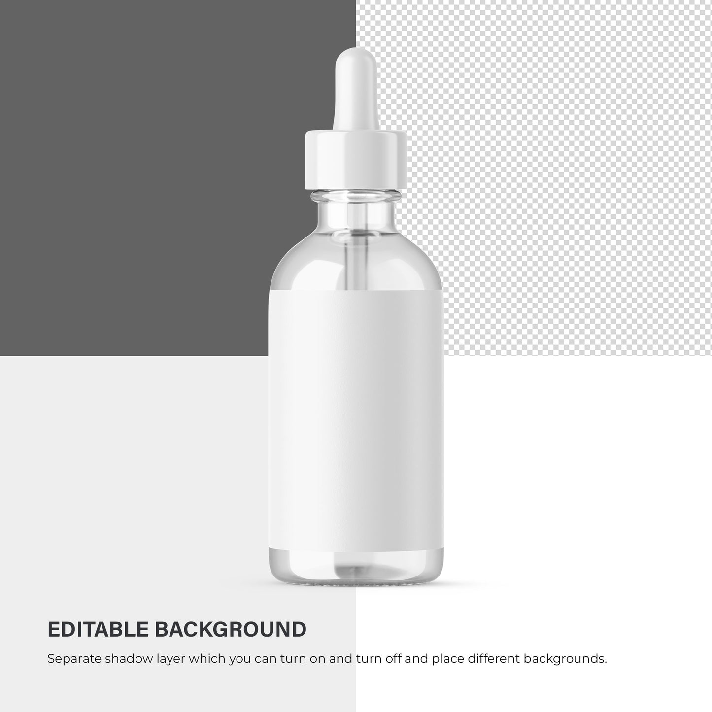 Clear Dropper Bottle - Editable Lid