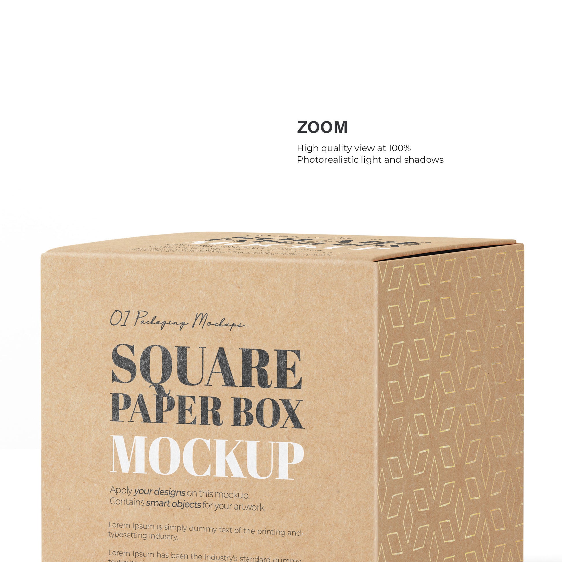 Square Cardboard Box - 4 Mockups Bundle