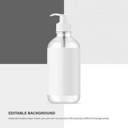 Clear Pump Bottle - Soap Bottle - Editable Lid