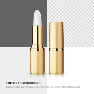 Gold Round Lipstick - Glossy&Glittery