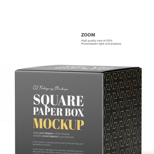 Square Paper Box - 4 Mockups Bundle