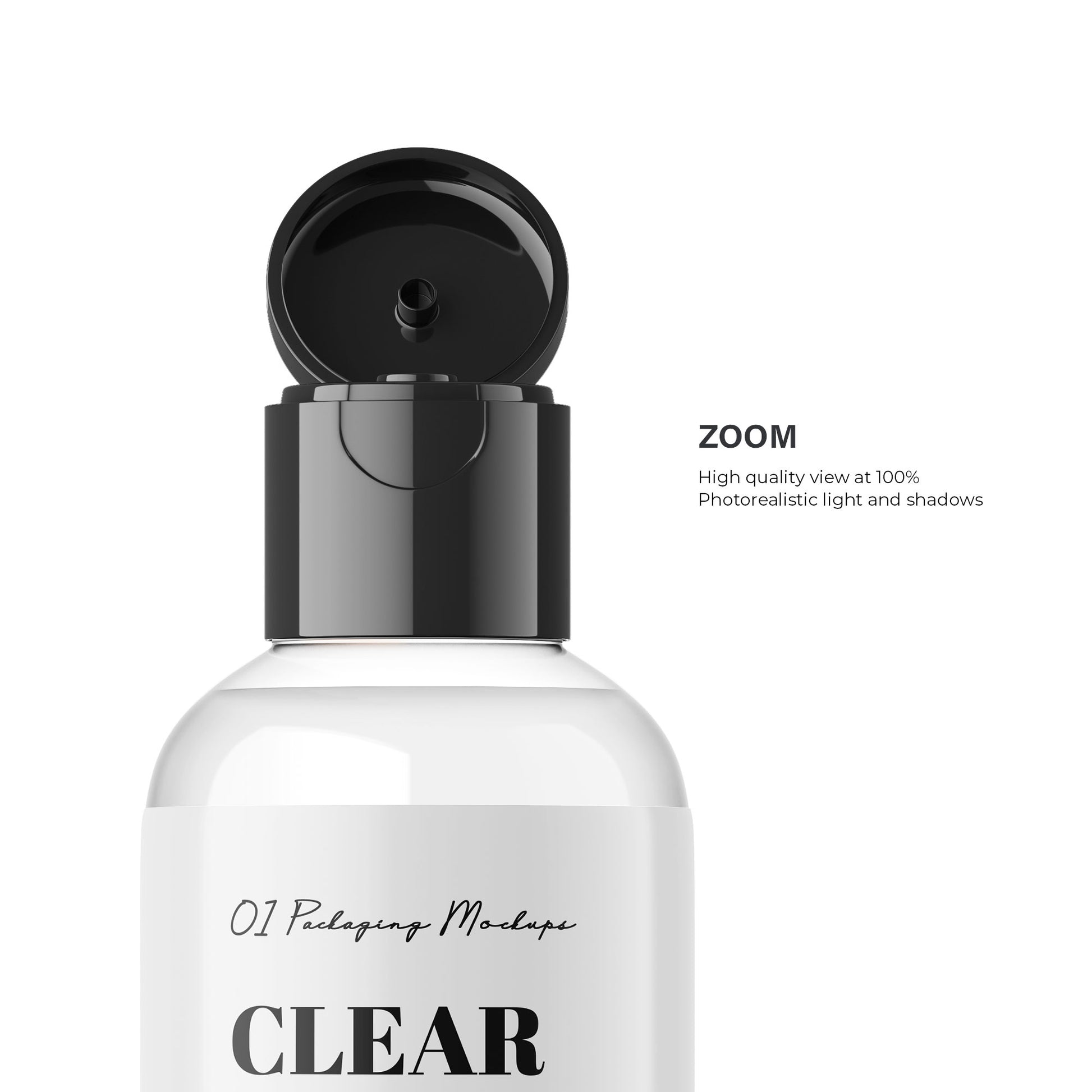 Clear Flip Top Bottle - 50 ml