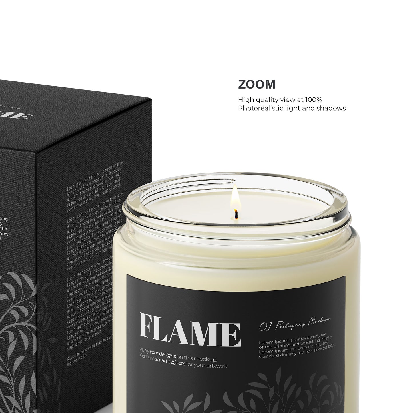 Candle in Clear Glass Jar With Box - Editable Wick