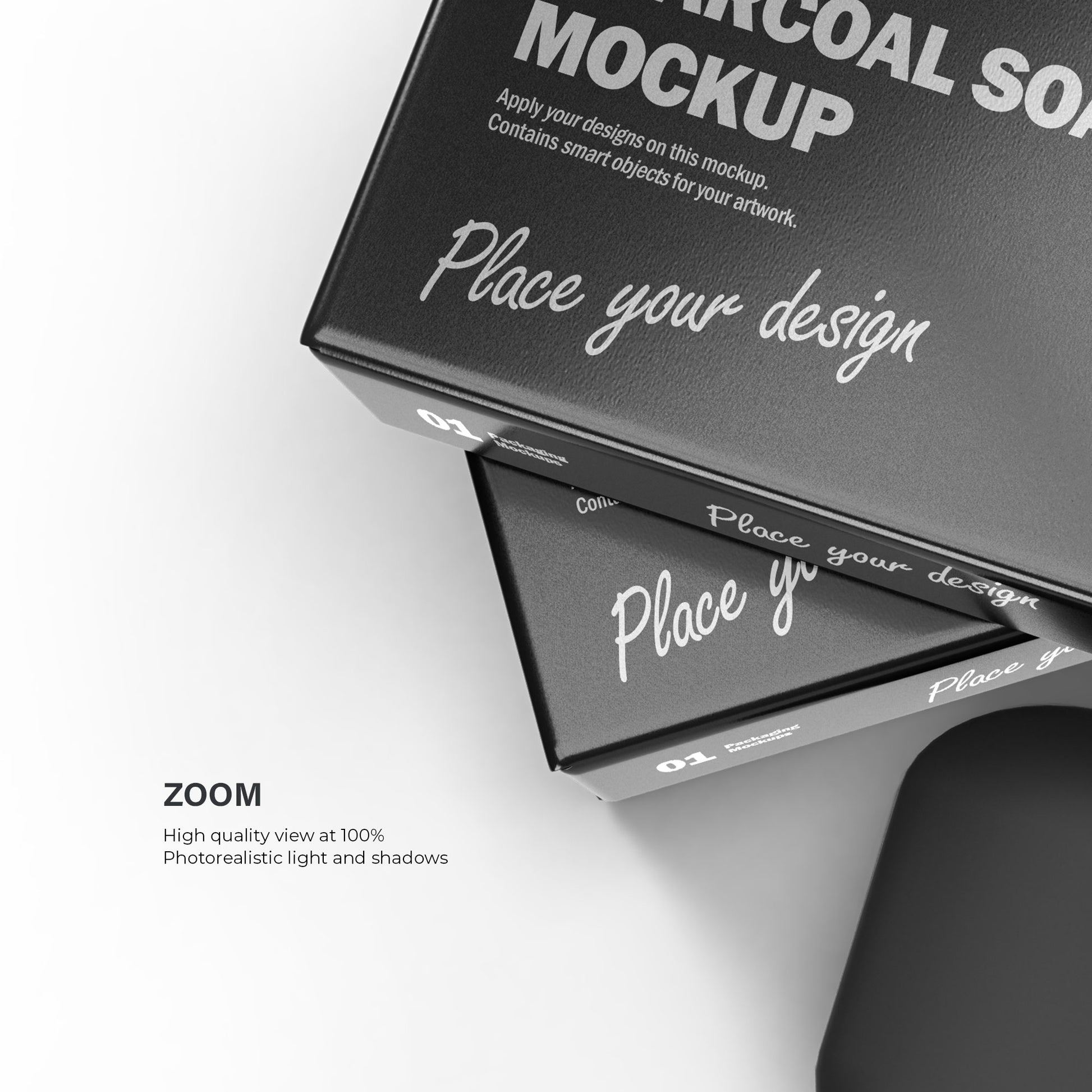 Charcoal Soap Bars With Boxes - 7 Mockups Bundle