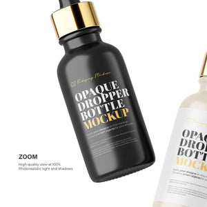 Glossy Dropper Bottles - 4 Cosmetic Mockups Bundle