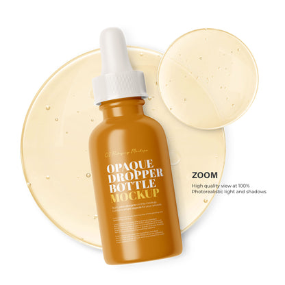 Glossy Dropper Bottle With Serum Bubbles