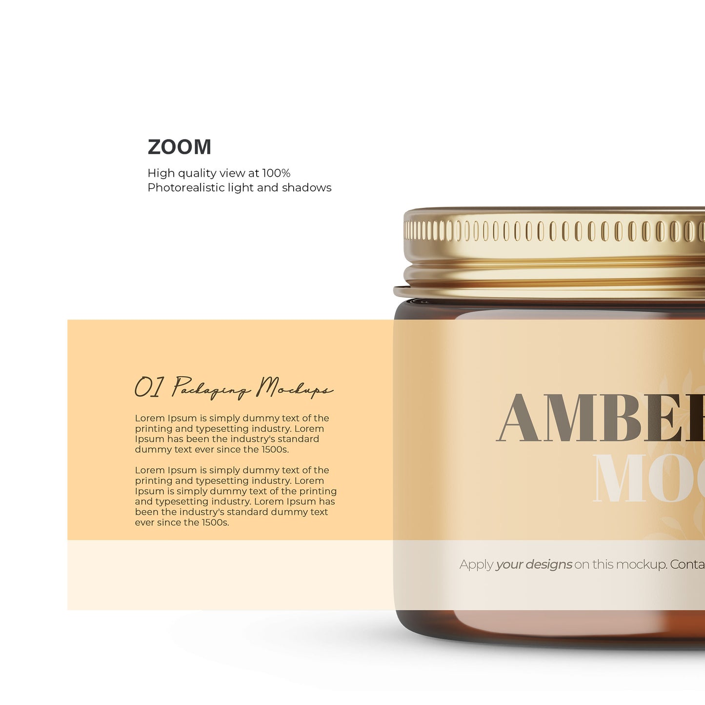 Glossy Amber Jar - 2OZ - Expanded Label