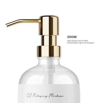 Clear Pump Bottle - Soap Bottle - Editable Lid