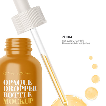 Glossy Dropper Bottle With Serum Bubbles