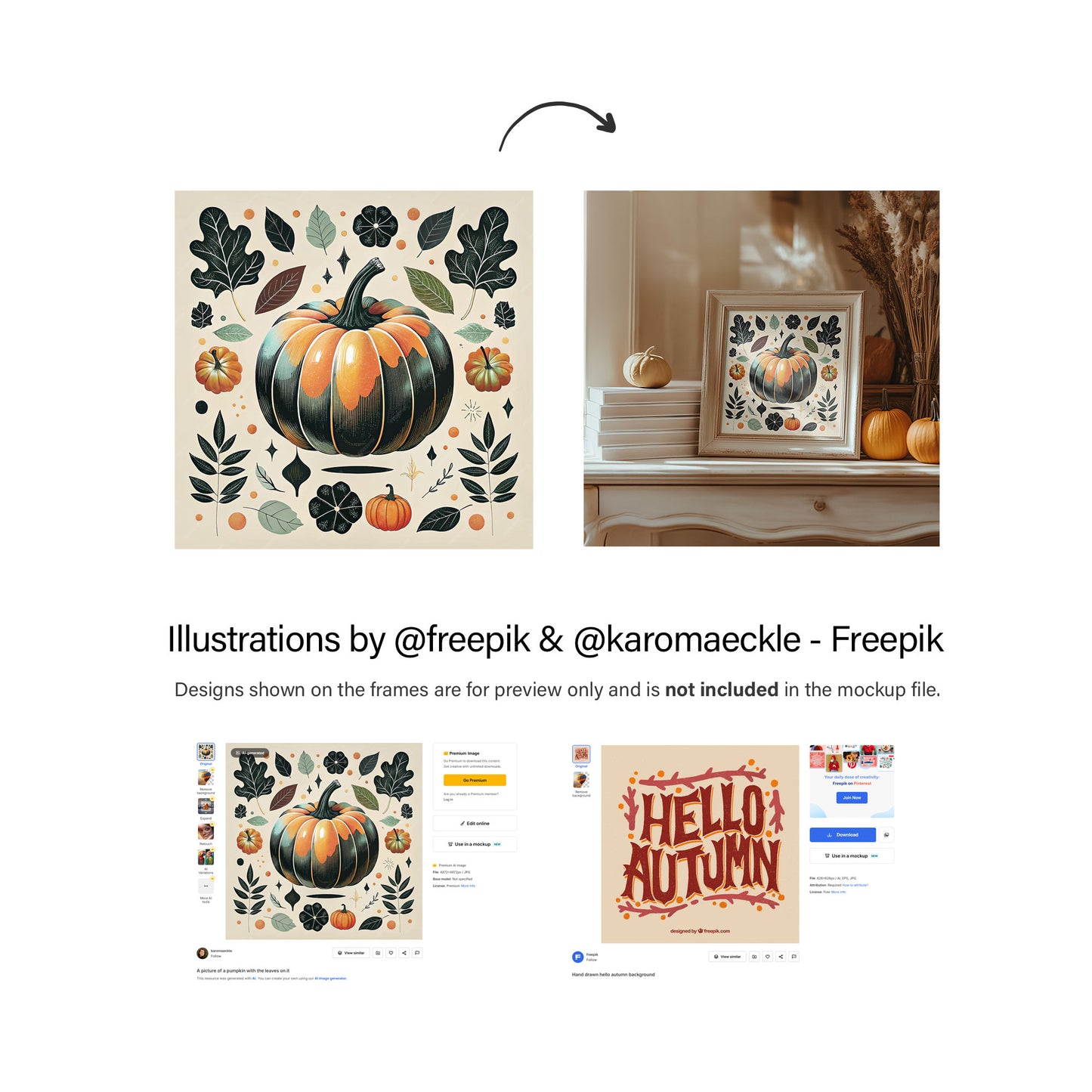 Fall Edition Picture Frame Mockup - Square Frame Size