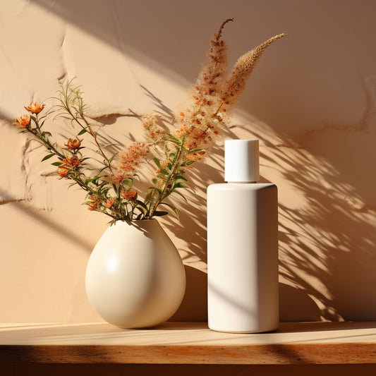 Minimalist White Shampoo Bottle