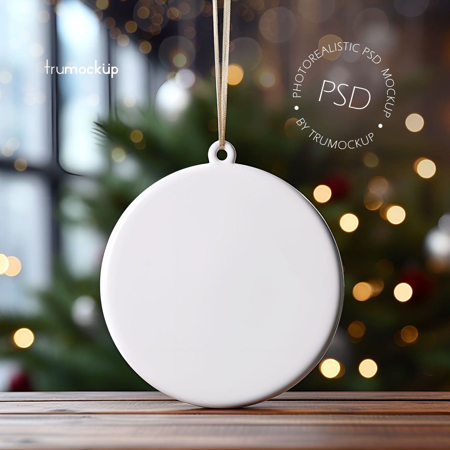 Digital Ceramic Christmas Ornament Mockup