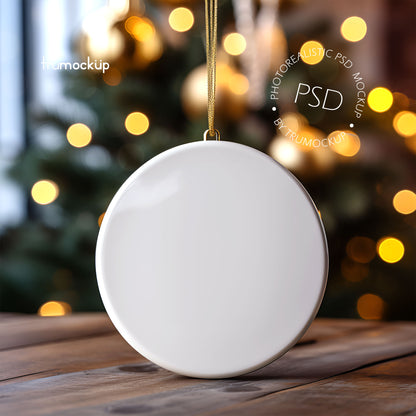 Digital Ceramic Christmas Ornament Mockup