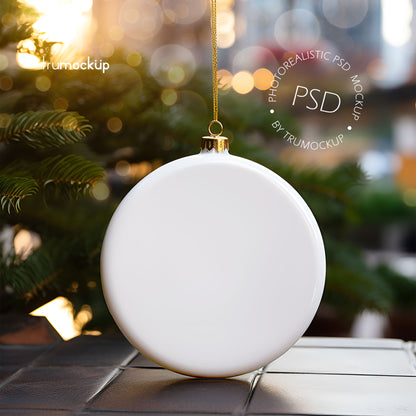 Digital Ceramic Christmas Ornament Mockup