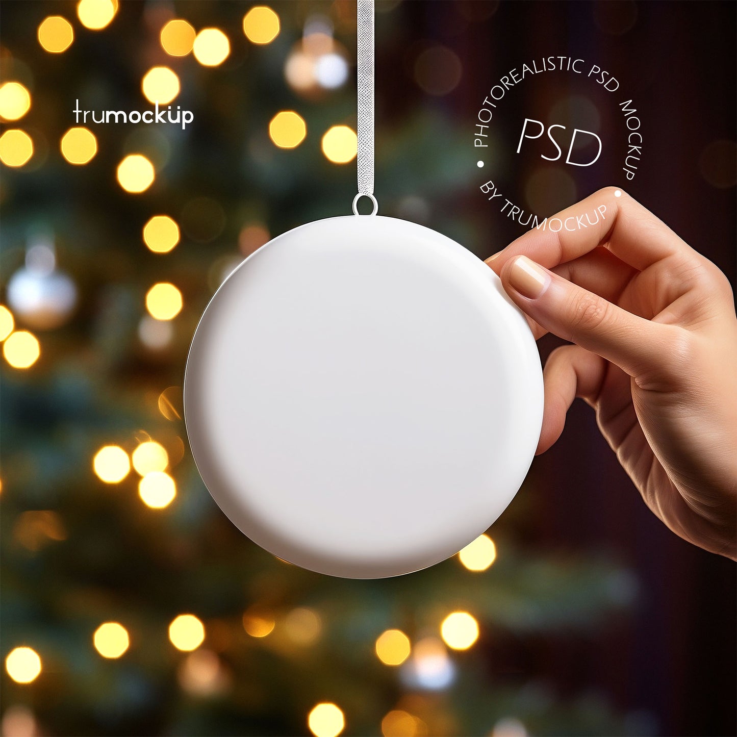 Digital Ceramic Christmas Ornament Mockup