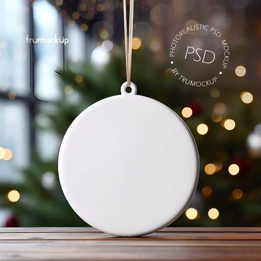 Ceramic Christmas Ornament Mockup