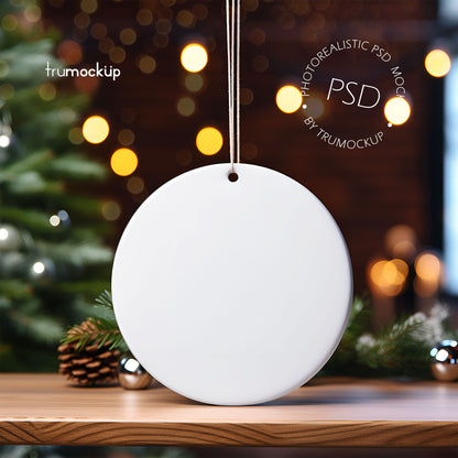 Digital Ceramic Christmas Ornament Mockup