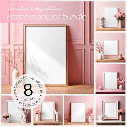 Picture Frames - 8 Mockups Bundle - Valentine's Day Edition