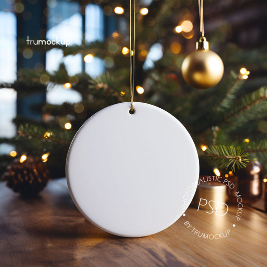 Ceramic Christmas Ornament Mockup