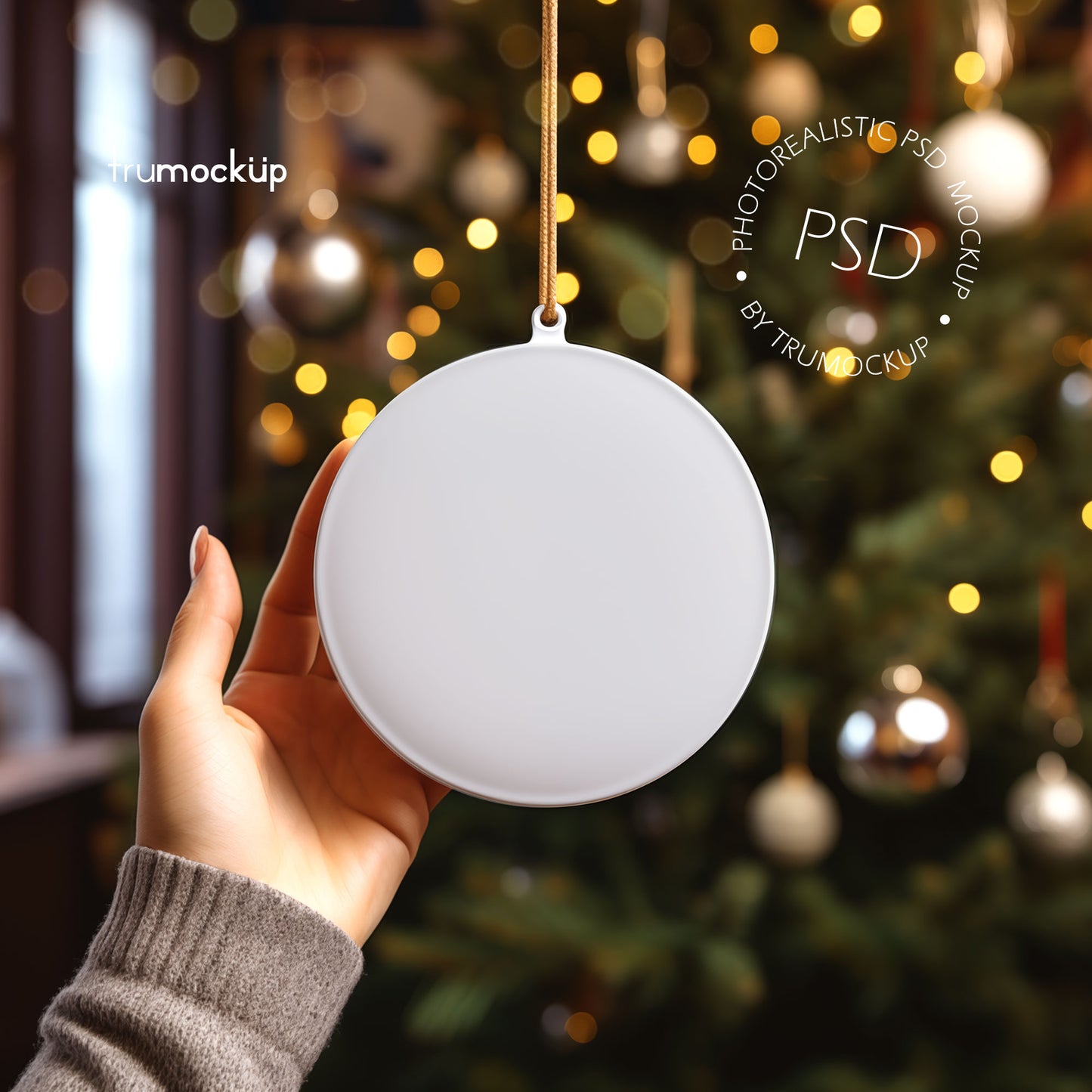 Digital Ceramic Christmas Ornament Mockup