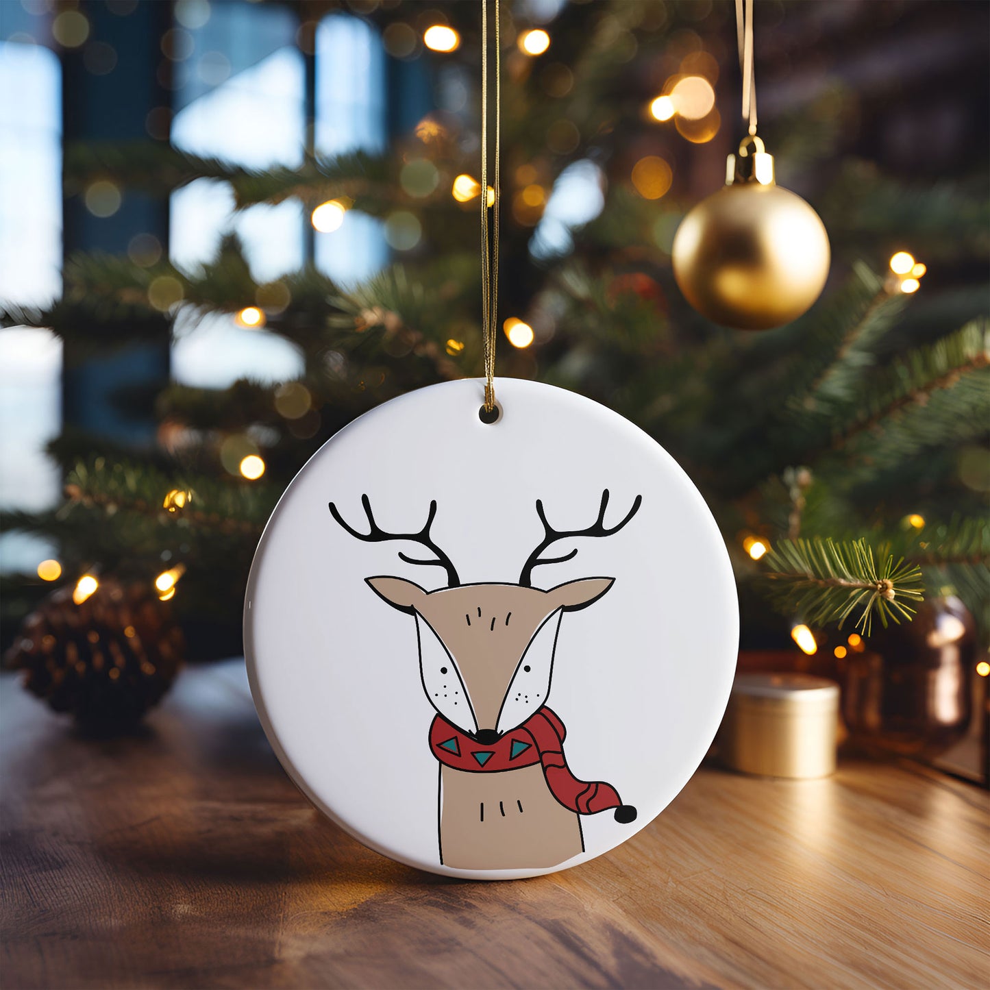 Digital Ceramic Christmas Ornament Mockup