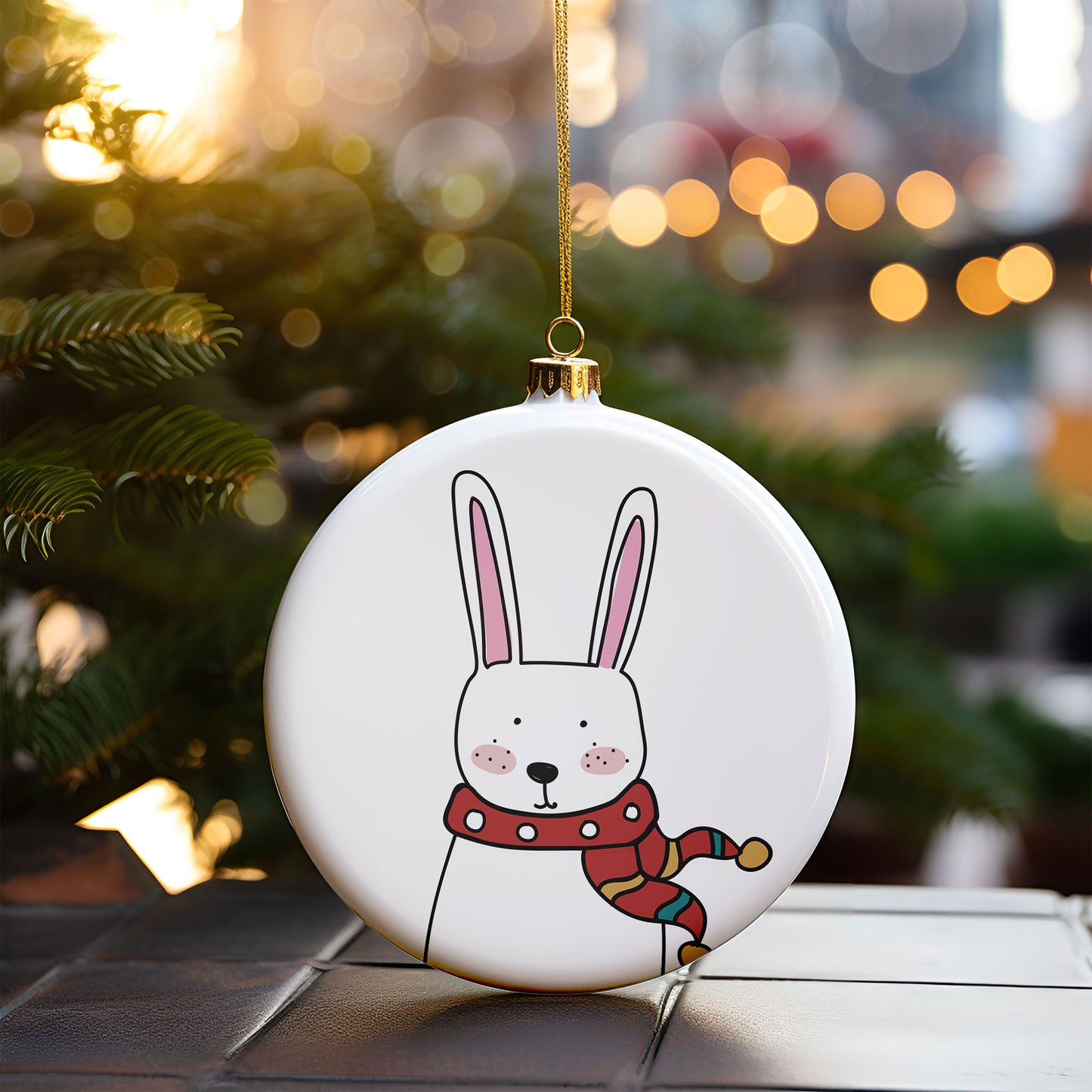 Digital Ceramic Christmas Ornament Mockup