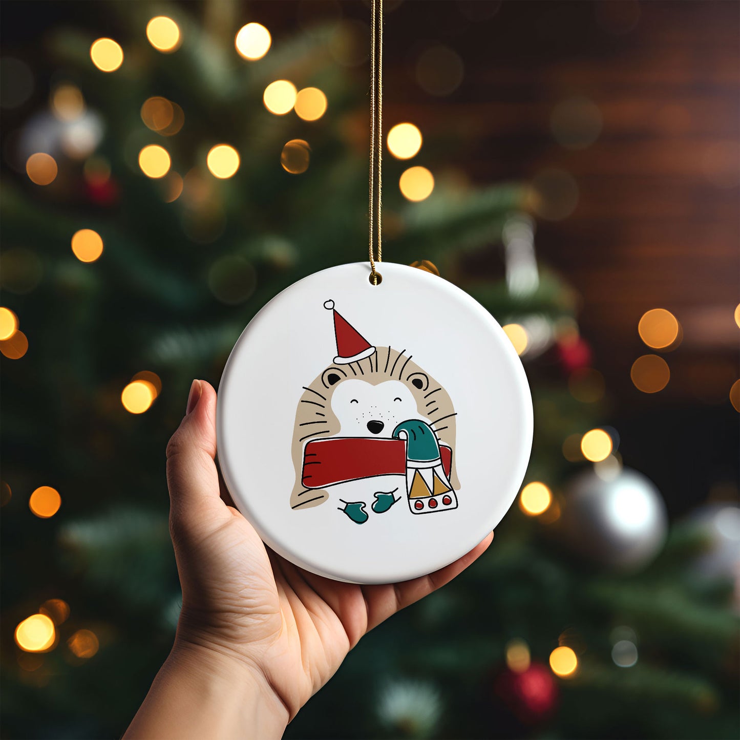 Digital Ceramic Christmas Ornament Mockup