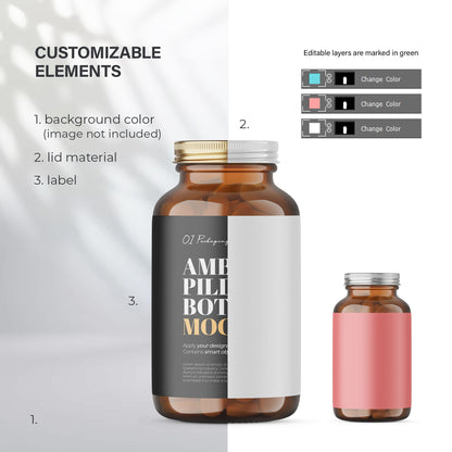 Amber Pills Bottle - Medical Mockup