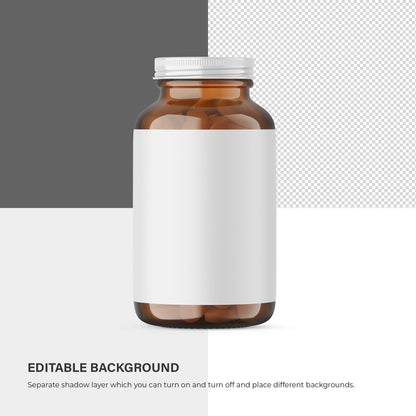 Amber Pills Bottle - Medical Mockup