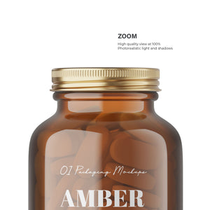 Amber Pills Bottle - Medical Mockup